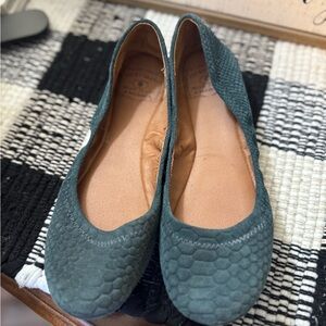 Lucky Brand Emmie Teal Textured Ballet Flats size 6